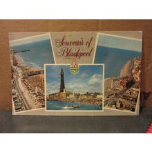 BLACKPOOL, LANCASHIRE. MULTIVIEW. used vintage postcard 1972 pm. Saidman Bros. =