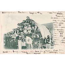 Giant Romany Cart Of South African Children Antique Postcard