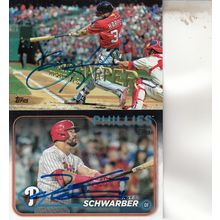 BRYCE HARPER & KYLE SCHWARBER AUTOGRAPH 2015/24 PHILADELPHIA PHILLIES ALL-STARS