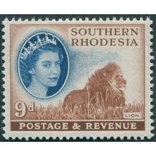 Southern Rhodesia 1953 9d deep blue & reddish brown SG85 unused
