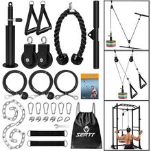 SERTT Weight Cable Pulley System Gym, Upgraded Cable Pulley Attachments for LAT