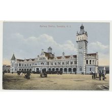 DUNEDIN Railway Station early 20th C. RPPC scenic series 105766 New Zealand