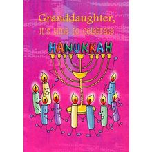 Granddaughter, It's Time To Celebrate - HANUKKAH GREETING CARD - 60449