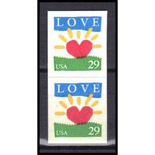 2813 29c Love Fine MNH BPS Vert Pair V4961