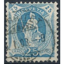 Standing Helvetia: 25c - Switzerland 1906 - F H - MiNr 81C (AZ)