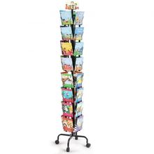 Greeting Cards Display Rack, 32 Pockets Rotating Postcard Brochure Display S...