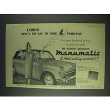 1958 Manumatic Automatic Transmission Ad - Ladies! Here's the key