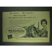 1958 Manumatic automatic Transmission Ad - More leisureÉ more pleasure