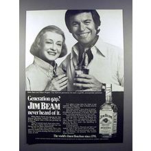 1972 Jim Beam Whiskey Ad - Bette Davis, Robert Wagner