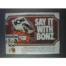 1981 Purina Bonz Dog Snack Ad - Say it With Bonz