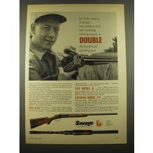 1957 Savage Fox B-ST, B and Stevens Model 311 Shotguns Ad - For sheer beauty