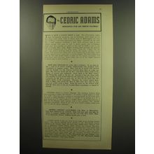 1949 Minneapolis Star and Tribune Ad - Cedric Adams - how a radio show is Born
