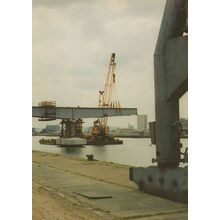 Erecting Docklands Bridge at West India Docks 1985 Postcard