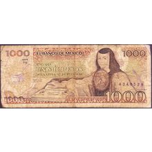 1985 Mexico Banknote 1,000 Pesos