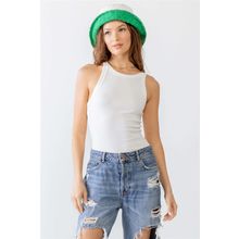 Women's Ribbed V Strap Back Bodysuit
