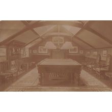 Antique Snooker Billiards Social Club Table Monica White RPC Postcard