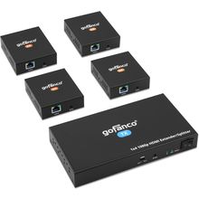 Gofanco 1080P 1X4 HDMI Extender Splitter over Cat5E/6/7 Ethernet Cable - up to 1