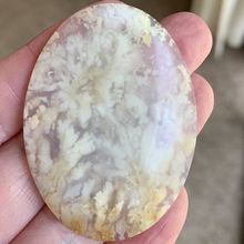 Plume Flower Agate Oval Cabochon Natural Polished Crystal Cab 2"x1.5" 12g 60 CTS