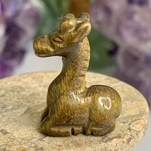 Miniature Tiger's Eye Carved Stone CAMEL Figurine Tiny Animal Figure Carving 1"