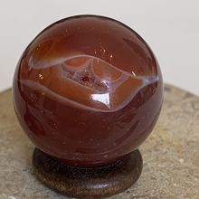Miniature Red Carnelian Sphere Druzy Mini Agate Crystal Ball Orb Stand 3/4" 11g