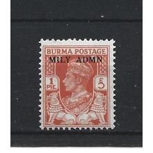 Burma.SG35 1p Red-Orange.Mounted Mint.Jul25e