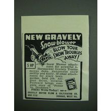 1950 Gravely Snow Blower Ad - Blow Troubles Away