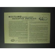1960 Westland Westminster, Wasp Helicopter Ad