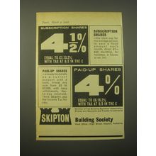 1966 Skipton Building Society Ad - Subscription shares