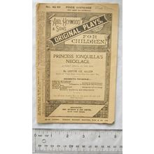 Vintage: Princess Jonquilla's Necklace, A Fairy Drama in One Act for Children