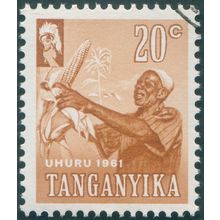 Tanganyika 1961 20c orange-brown SG111 CTO
