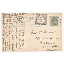 1905 Ashbourne Squared Circle & Osmaston Single Ring Postmark on Postcard
