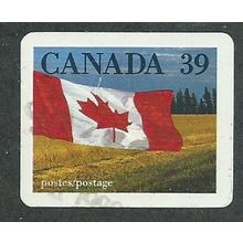 CAN 1989 39c (S/A) 'CANADIAN FLAG AND PRAIRIE'(IMPERFED) FINE USED (EBID41-618)