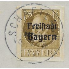 GER (BAVARIA) 1919 75pf KING LUDWIG III' (FREISTAAT)(IMPERFED) USED(EBID65-506)