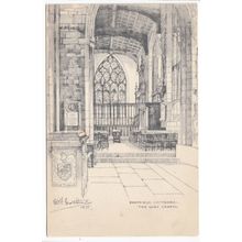 The Lady Chapel Sheffield Cathedral Old Sketch Postcard
