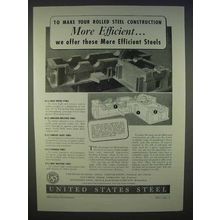 1939 United States Steel Ad - Rolled Steel Efficient