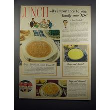 1951 Campbell's soup Ad - Lunch It's Importance