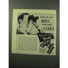 1951 Bausch & Lomb Binoculars Ad - See Most
