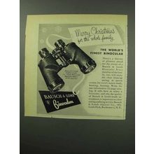 1951 Bausch & Lomb Binoculars Ad - Merry Christmas