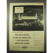 1956 Du Pont Nylon Cord Tire Ad - Utmost Safety