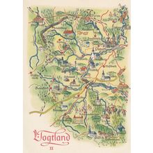 Vogtland Vogtlandkreis Near Zoo Saxony German Karte Map Postcard