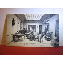 HOTEL DE LONDRES ET DE MILAN, PARIS, FRANCE unused antique postcard (A) #