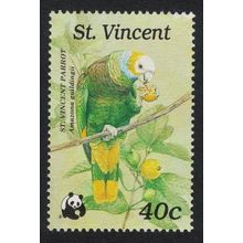 St. Vincent Amazon Feeding Bird WWF 1989 MNH SG#1242
