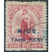 Niue 1902 1d carmine No stop after 'PENI' SG9c used