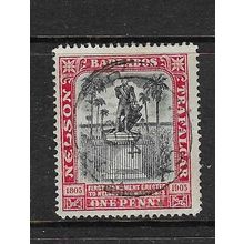 BARBADOS 1906 WMK CROWN CC NELSON CENTENARY 1d USED SG147