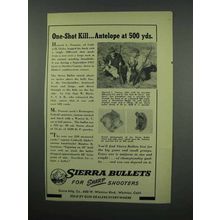 1952 Sierra Bullets Ad - One Shot Kill Antelope