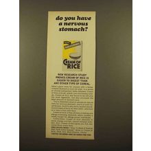 1965 Cream of Rice Cereal Ad - Nervous Stomach?