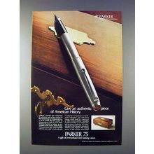 1975 Parker 75 Americana Pen Ad - American History