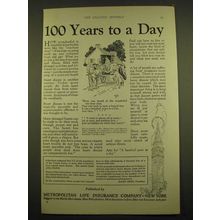 1924 Metropolitan Life Insurance Ad - 100 years to a day