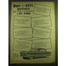 1952 Nash Golden Airflyte Cars Ad - Rod and reel rhymes by Ed Zern