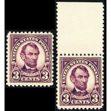 555, Mint FVF NH 3¢ Two Lincoln Stamps CV $55.00 * Stuart Katz